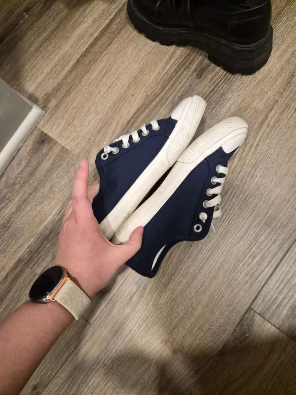 Rockfish Navy Casual Lightweight Women's Slip-On Canvas Sneakers Size 5 - Picture 5 of 5